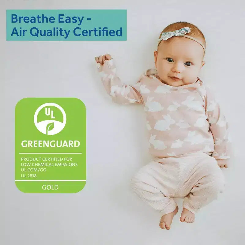Materasso per culla e lettino 2 in 1 antibatterico in schiuma, 132x71 cm, impermeabile, GREENGUARD Gold
