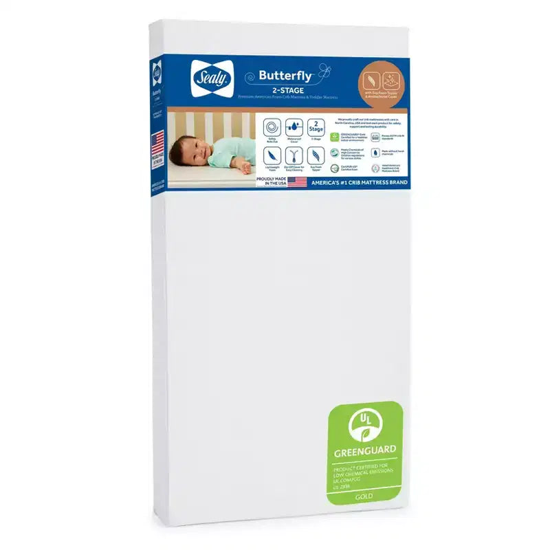 Materasso per culla e lettino 2 in 1 antibatterico in schiuma, 132x71 cm, impermeabile, GREENGUARD Gold