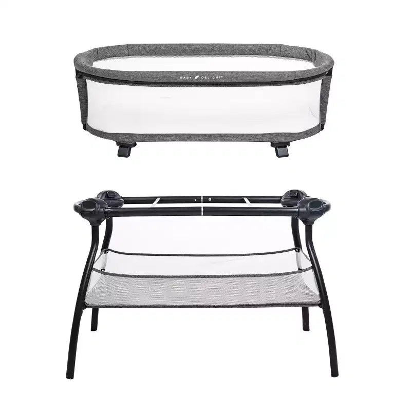 Culla da Comodino con Vano Portaoggetti e Mensola, Struttura in Metallo, 9 kg, Certificata JPMA