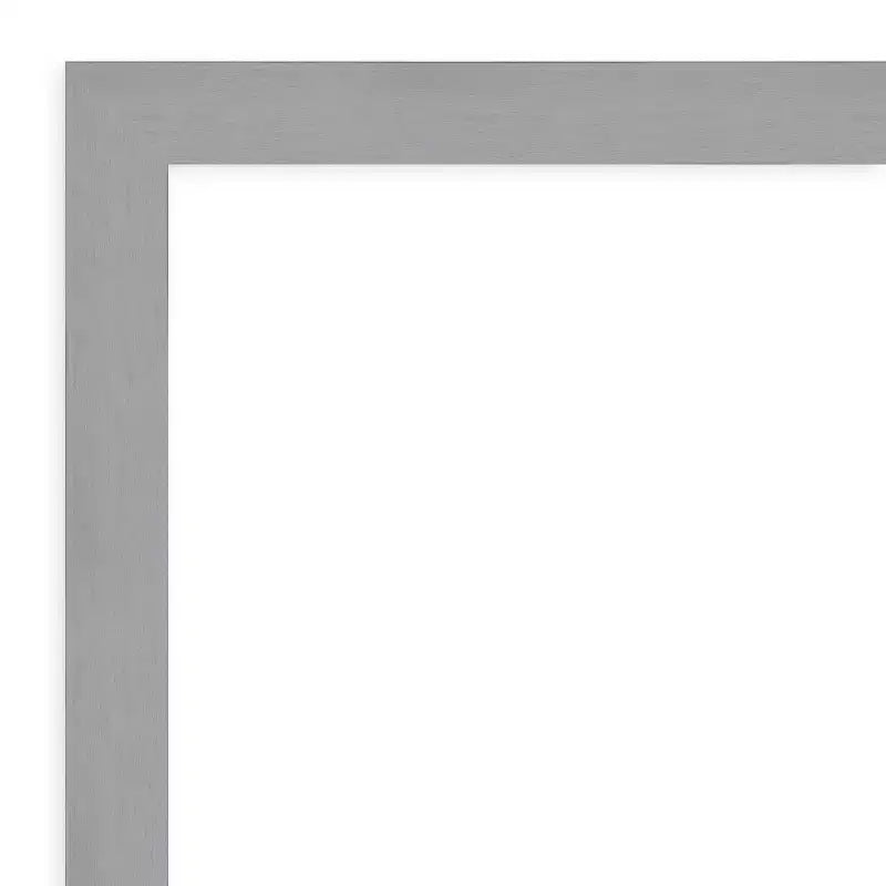 Specchio da parete smussato con cornice in nichel spazzolato 32"x26", argento, hardware di montaggio incluso