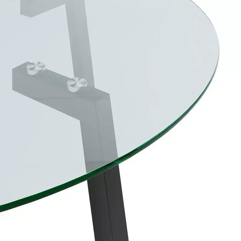 Tavolo da pranzo rotondo moderno, piano in vetro temperato, gambe in metallo dorato, 4 posti, 36"