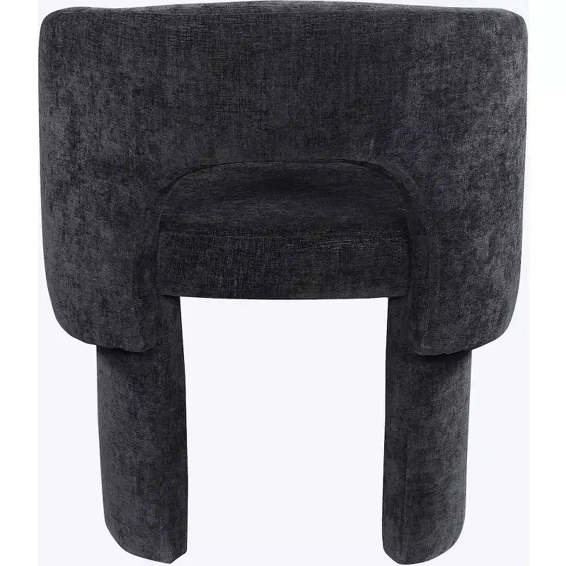 Sedia da pranzo / Sedia d'accento in tessuto ciniglia, beige, struttura interna in acciaio, contemporanea
