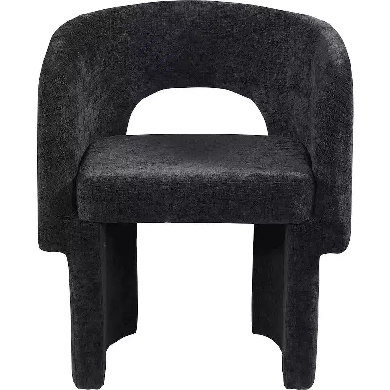 Sedia da pranzo / Sedia d'accento in tessuto ciniglia, beige, struttura interna in acciaio, contemporanea