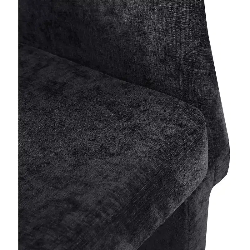 Sedia da pranzo / Sedia d'accento in tessuto ciniglia, beige, struttura interna in acciaio, contemporanea