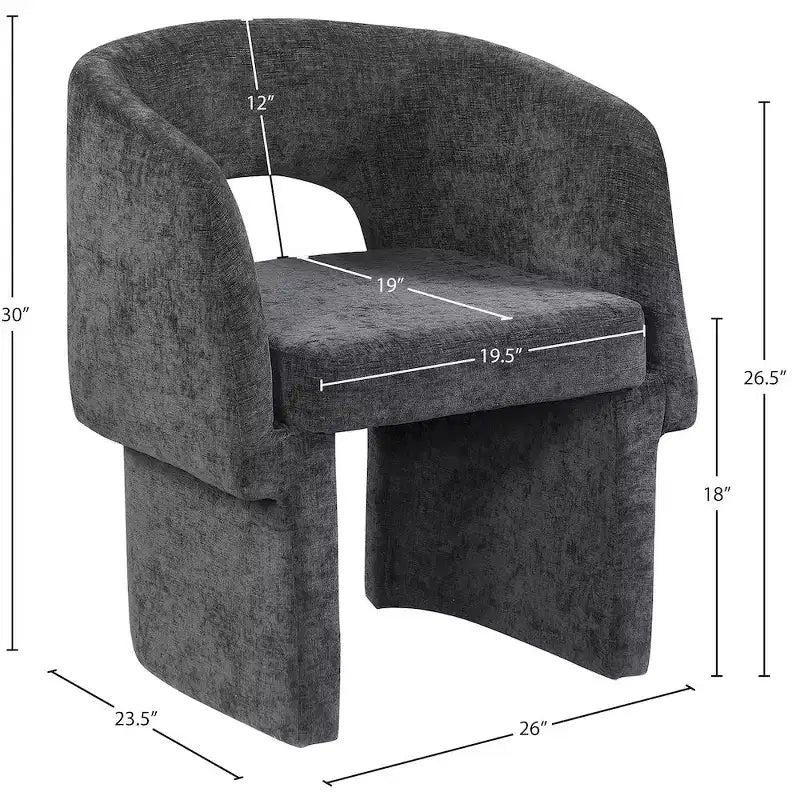 Sedia da pranzo / Sedia d'accento in tessuto ciniglia, beige, struttura interna in acciaio, contemporanea