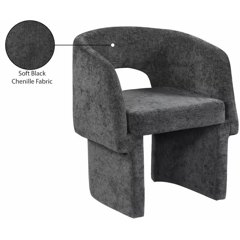 Sedia da pranzo / Sedia d'accento in tessuto ciniglia, beige, struttura interna in acciaio, contemporanea