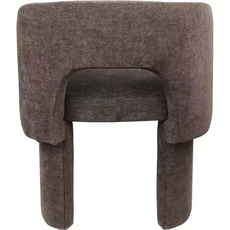Sedia da pranzo / Sedia d'accento in tessuto ciniglia, beige, struttura interna in acciaio, contemporanea