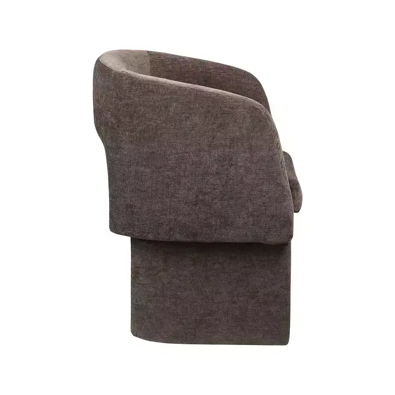Sedia da pranzo / Sedia d'accento in tessuto ciniglia, beige, struttura interna in acciaio, contemporanea