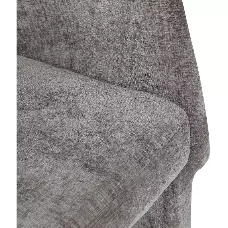 Sedia da pranzo / Sedia d'accento in tessuto ciniglia, beige, struttura interna in acciaio, contemporanea