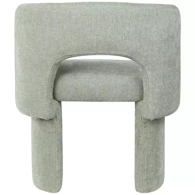 Sedia da pranzo / Sedia d'accento in tessuto ciniglia, beige, struttura interna in acciaio, contemporanea