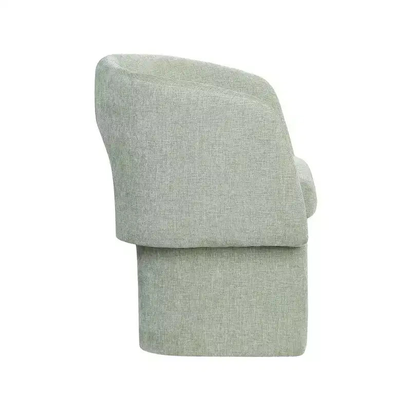 Sedia da pranzo / Sedia d'accento in tessuto ciniglia, beige, struttura interna in acciaio, contemporanea