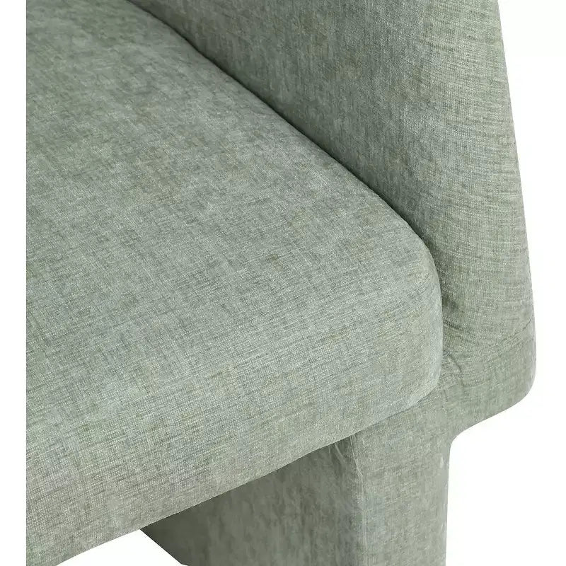 Sedia da pranzo / Sedia d'accento in tessuto ciniglia, beige, struttura interna in acciaio, contemporanea