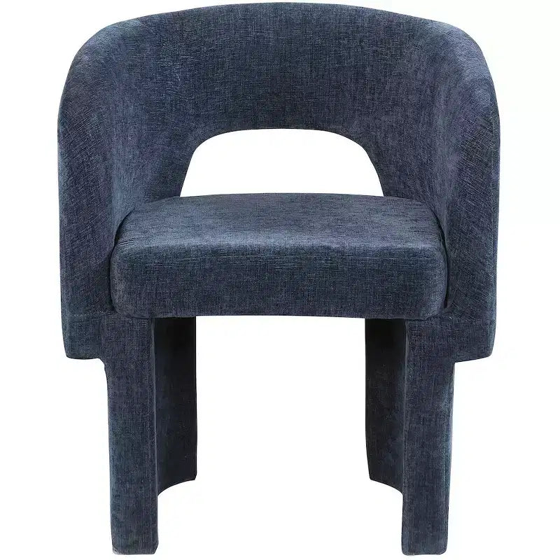 Sedia da pranzo / Sedia d'accento in tessuto ciniglia, beige, struttura interna in acciaio, contemporanea