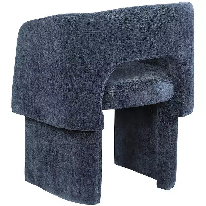 Sedia da pranzo / Sedia d'accento in tessuto ciniglia, beige, struttura interna in acciaio, contemporanea