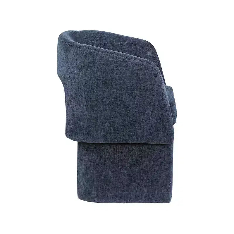 Sedia da pranzo / Sedia d'accento in tessuto ciniglia, beige, struttura interna in acciaio, contemporanea