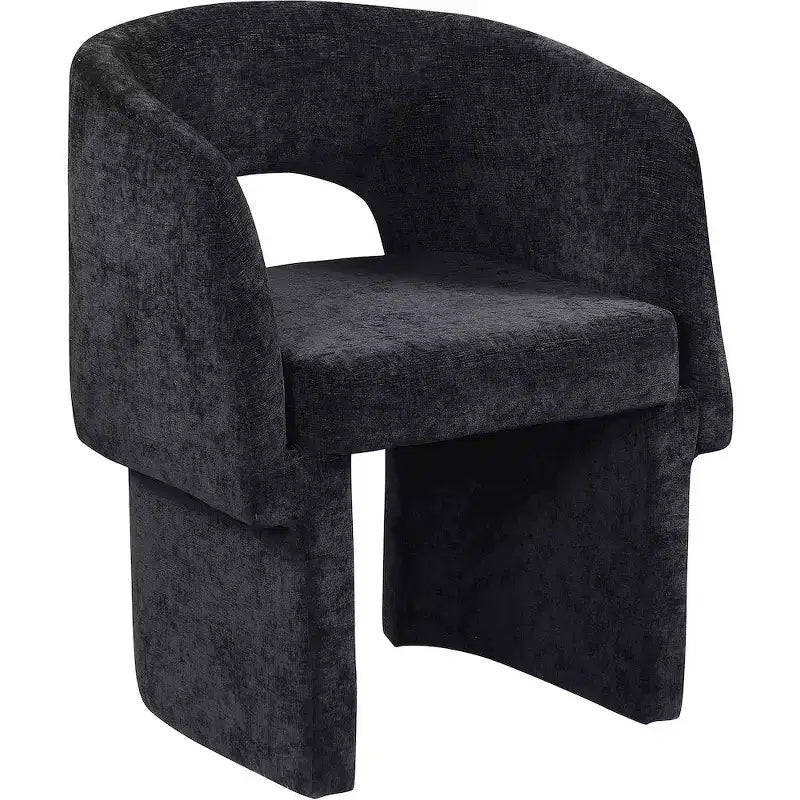 Sedia da pranzo / Sedia d'accento in tessuto ciniglia, beige, struttura interna in acciaio, contemporanea