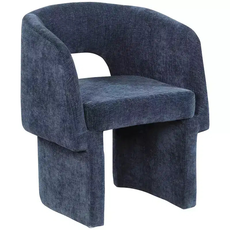 Sedia da pranzo / Sedia d'accento in tessuto ciniglia, beige, struttura interna in acciaio, contemporanea