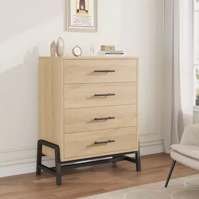 4 Comò per camera da letto, cassettiera alta 38,6 pollici, cassetti alti indipendenti con spazio di archiviazione, armadio in legno per soggiorno