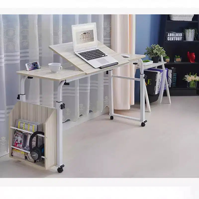 Tavolo da letto con ruote, altezza regolabile 58-89 cm e lunghezza 79-170 cm, 158 kg