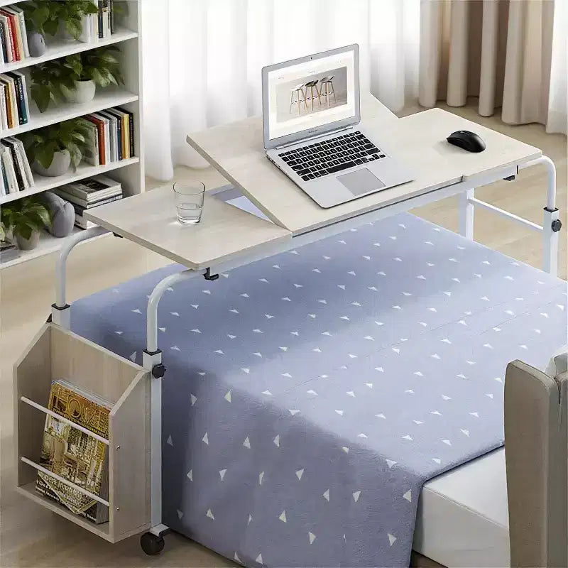 Tavolo da letto con ruote, altezza regolabile 58-89 cm e lunghezza 79-170 cm, 158 kg
