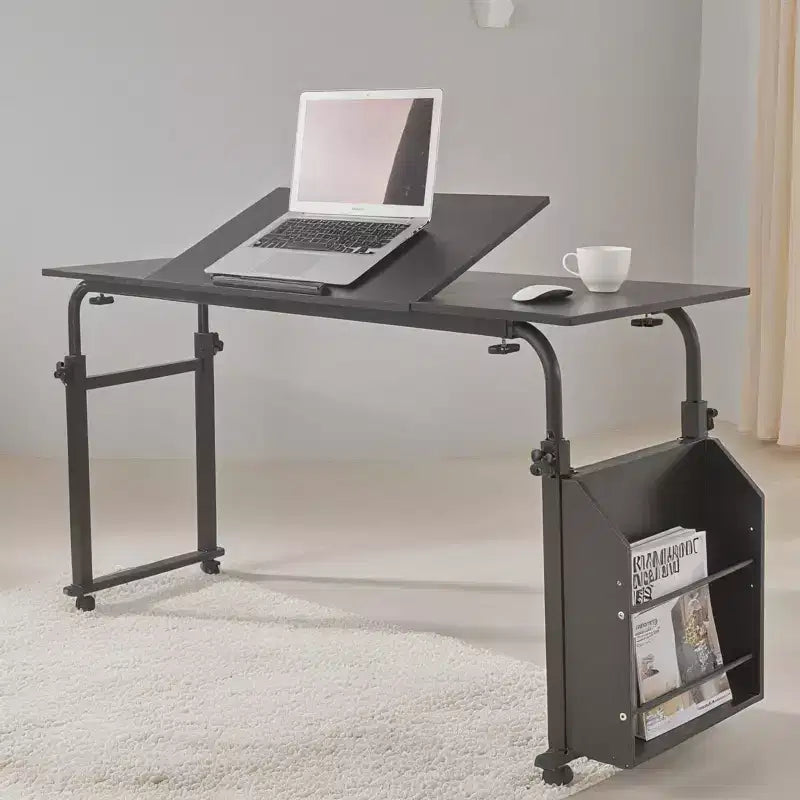 Tavolo da letto con ruote, altezza regolabile 58-89 cm e lunghezza 79-170 cm, 158 kg