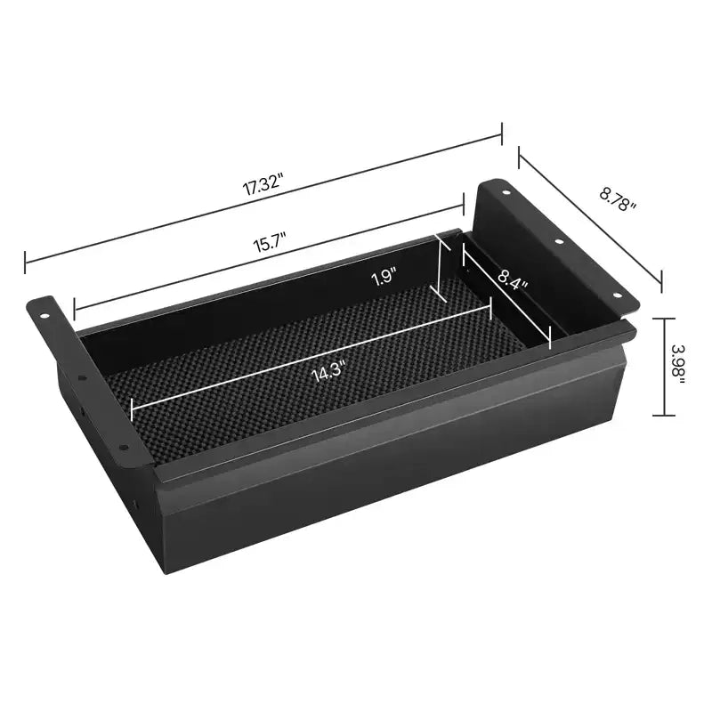 Cassetto da scrivania estraibile da 16", organizer per desktop nascosto estraibile, 17x9x4 pollici, nero