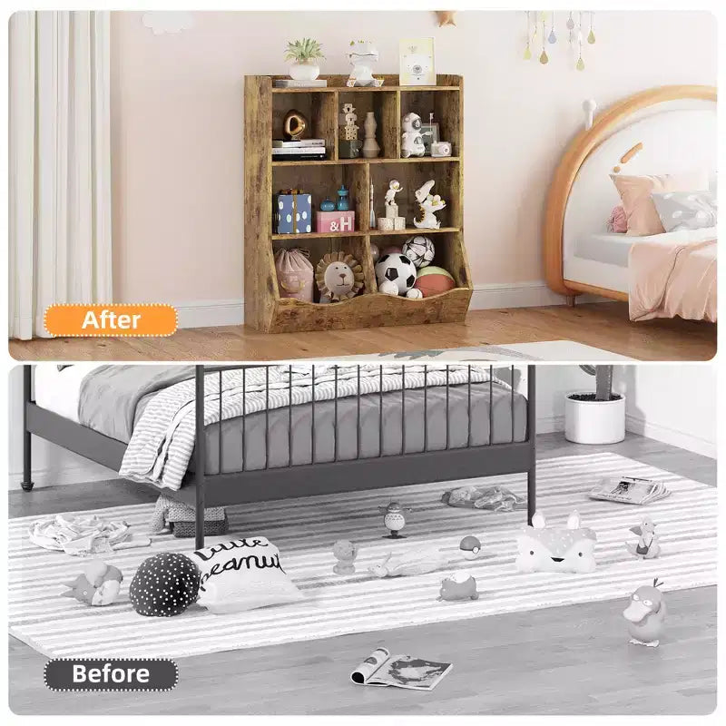 Libreria per bambini a tre strati, libreria per bambini con armadietti, scaffale porta giocattoli, adatta per sale giochi, camerette per bambini