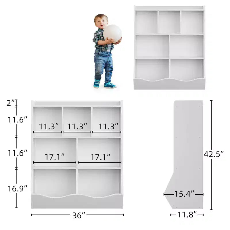 Libreria per bambini a tre strati, libreria per bambini con armadietti, scaffale porta giocattoli, adatta per sale giochi, camerette per bambini