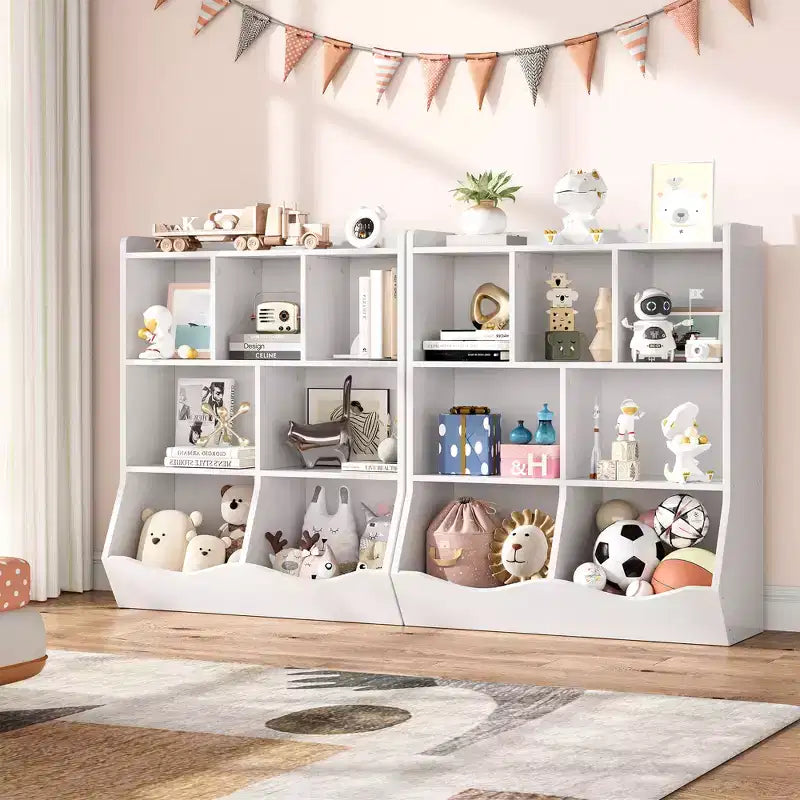 Libreria per bambini a tre strati, libreria per bambini con armadietti, scaffale porta giocattoli, adatta per sale giochi, camerette per bambini