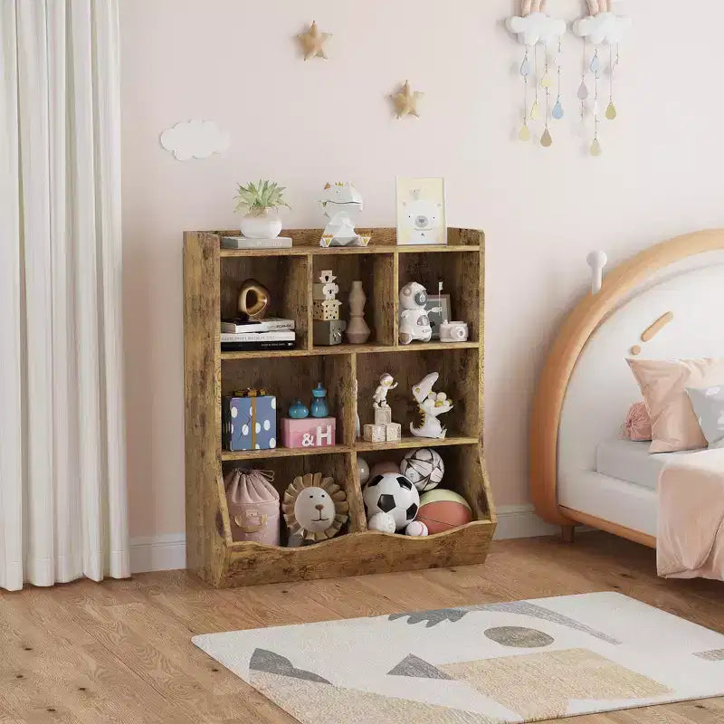 Libreria per bambini a tre strati, libreria per bambini con armadietti, scaffale porta giocattoli, adatta per sale giochi, camerette per bambini