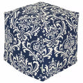 Majestic Home Goods,Cube Pouf French Quarter Navy