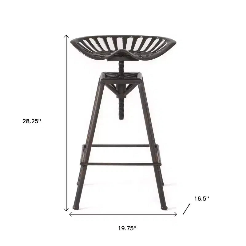 Sgabello da bar girevole senza schienale regolabile in altezza in ferro bronzo, 71-89 cm, 136 kg
