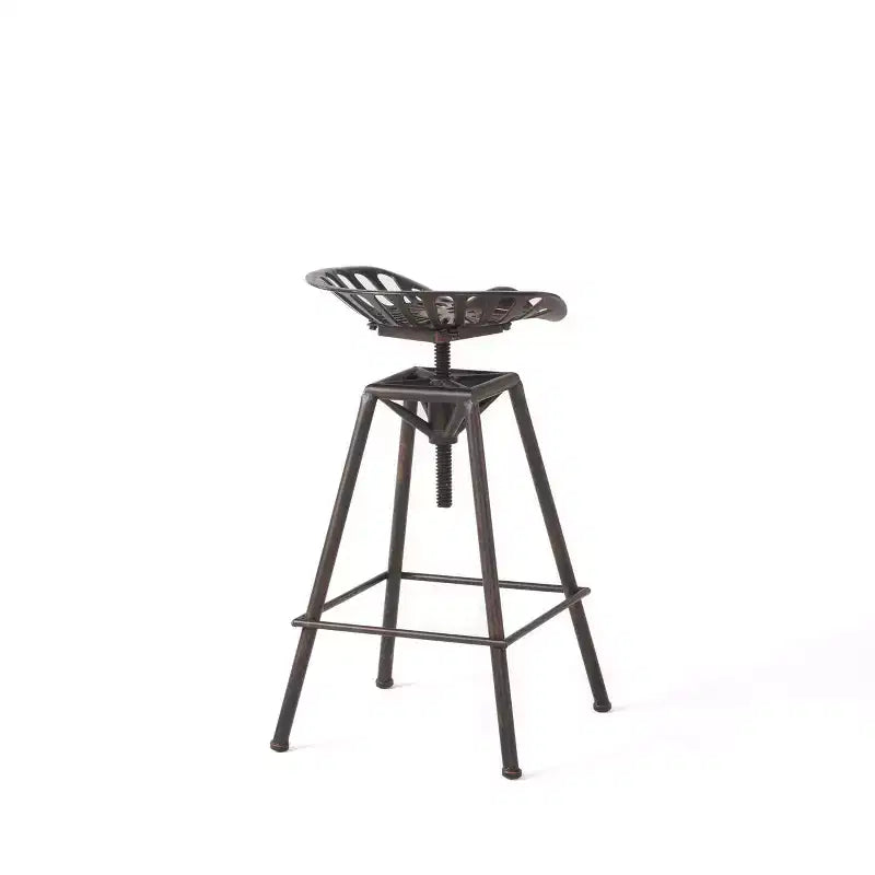 Sgabello da bar girevole senza schienale regolabile in altezza in ferro bronzo, 71-89 cm, 136 kg