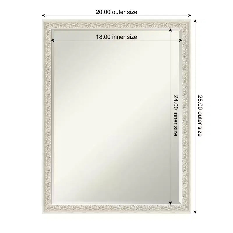 Specchio da parete per bagno Amanti Art Bethany, con cornice in legno, smussatura da mezzo pollice