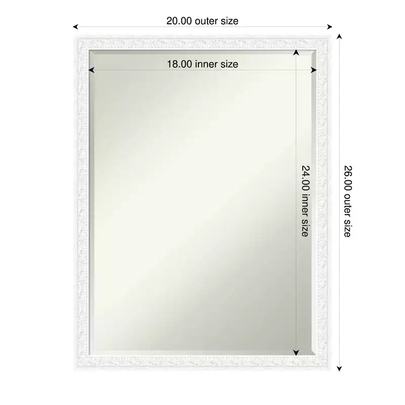 Specchio da parete per bagno Amanti Art Bethany, con cornice in legno, smussatura da mezzo pollice