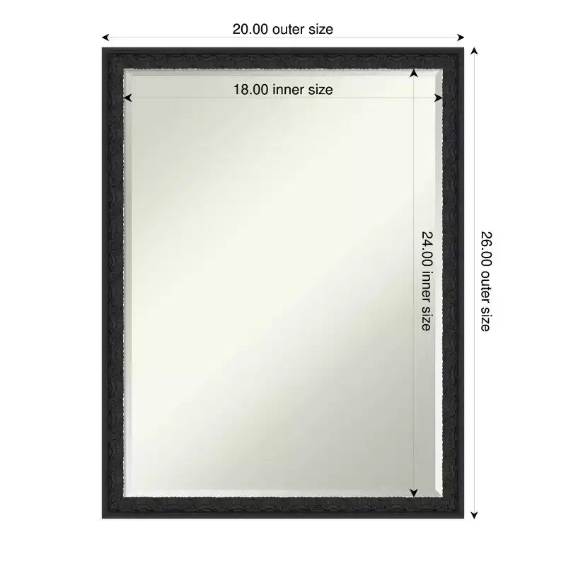 Specchio da parete per bagno Amanti Art Bethany, con cornice in legno, smussatura da mezzo pollice
