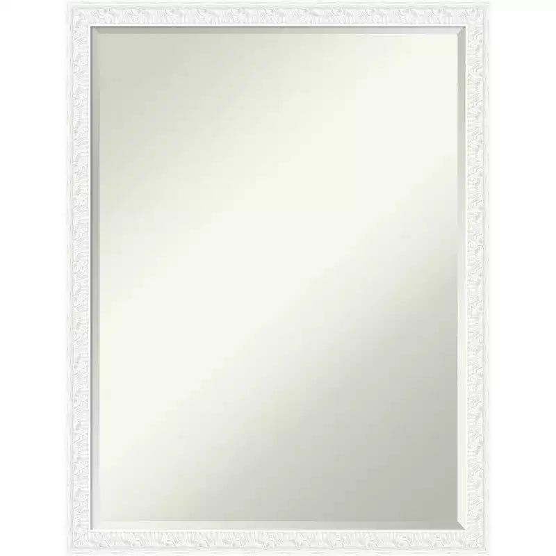 Specchio da parete per bagno Amanti Art Bethany, con cornice in legno, smussatura da mezzo pollice