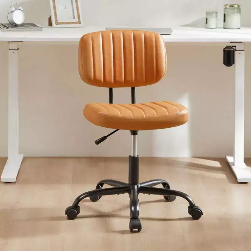 MAYEERTY Chaise de Bureau sans Accoudoirs en Cuir PU Pivotante à 360° Réglable en Hauteur 17.71-21.45