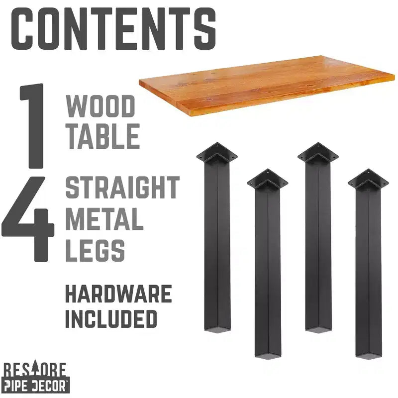 Scrivania in legno massello di cedro con gambe in metallo rialzate da 71 cm, 122x61 cm, stile industriale