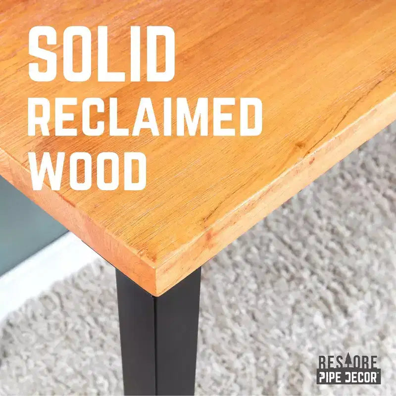Scrivania in legno massello di cedro con gambe in metallo rialzate da 71 cm, 122x61 cm, stile industriale