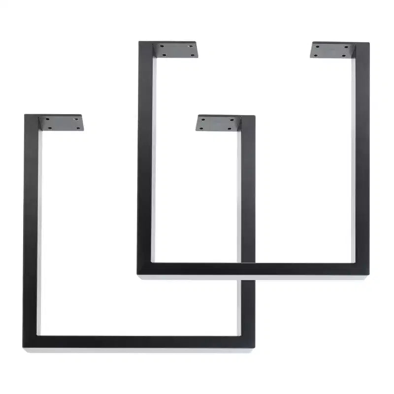 Pipe Decor 12 in. Skyline Matte Black Square Metal Landscape Coffee Table Legs - 2 Pack