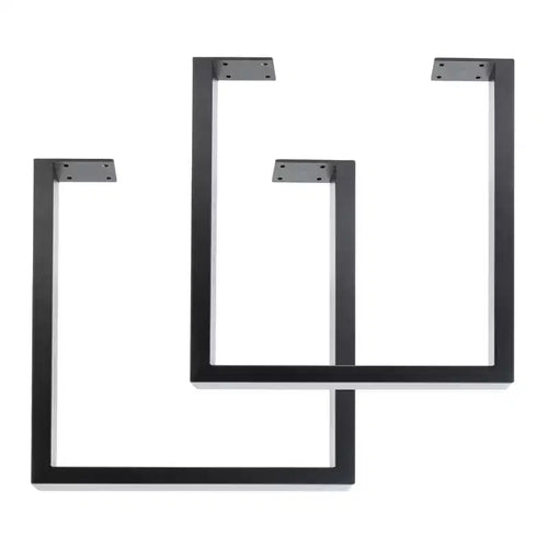 Pipe Decor 12 in. Skyline Matte Black Square Metal Landscape Coffee Table Legs - 2 Pack