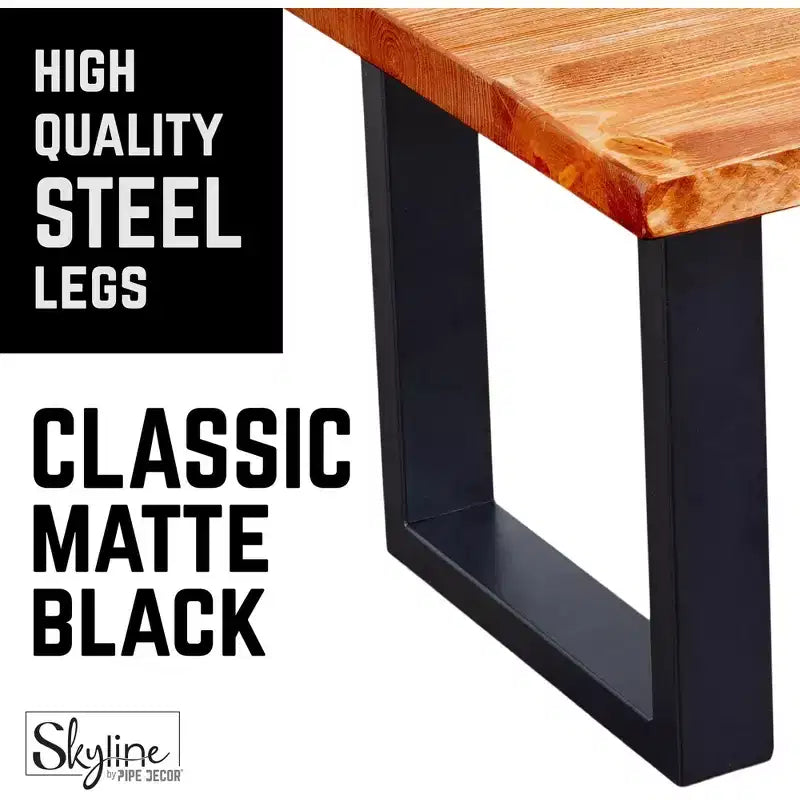 Gambe da tavolino in metallo nero opaco, quadrate, da 30 cm, confezione da 2, per mobili fai da te, in acciaio