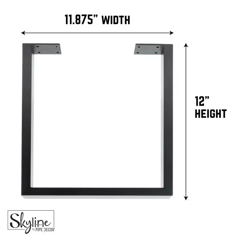 Gambe da tavolino in metallo nero opaco, quadrate, da 30 cm, confezione da 2, per mobili fai da te, in acciaio