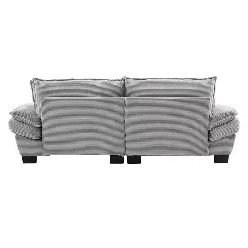 Divano letto a due posti in velluto a coste con cuscini, grigio, 84", capacità 550 libbre