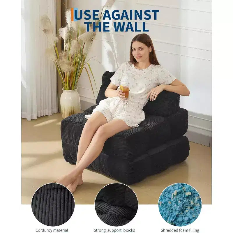 Divano Letto Pieghevole Versatile con Supporto per Cuscino | Poltrona Letto Convertibile per Soggiorno, Dormitorio | Lavabile in Lavatrice e Portatile