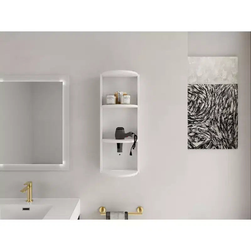 Mensole angolari da bagno a 3 livelli, 12 portaoggetti a parete con mensole per asciugacapelli, organizer per mobile laterale, mensola angolare in legno per l'arredamento di piccoli spazi