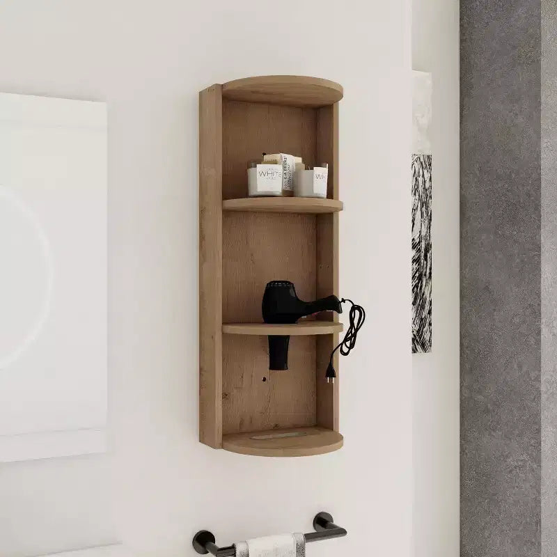 Mensole angolari da bagno a 3 livelli, 12 portaoggetti a parete con mensole per asciugacapelli, organizer per mobile laterale, mensola angolare in legno per l'arredamento di piccoli spazi