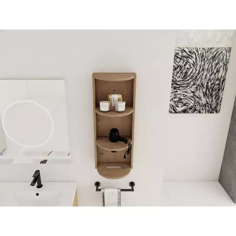 Mensole angolari da bagno a 3 livelli, 12 portaoggetti a parete con mensole per asciugacapelli, organizer per mobile laterale, mensola angolare in legno per l'arredamento di piccoli spazi