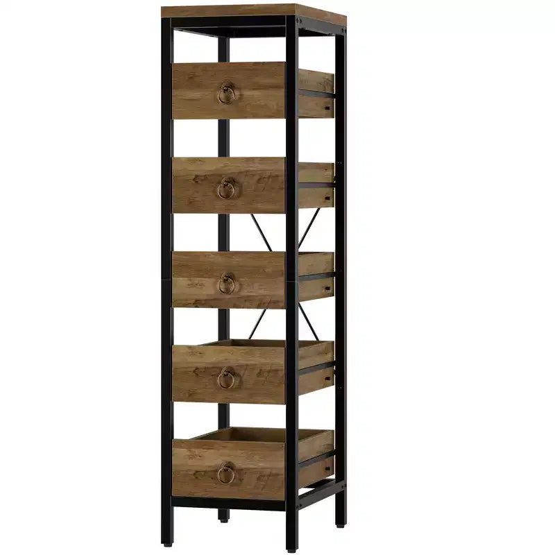 Organizzatore da cucina a 5 ripiani con cassetti estraibili, scaffale stretto per dispensa e snack per appartamento, bagno